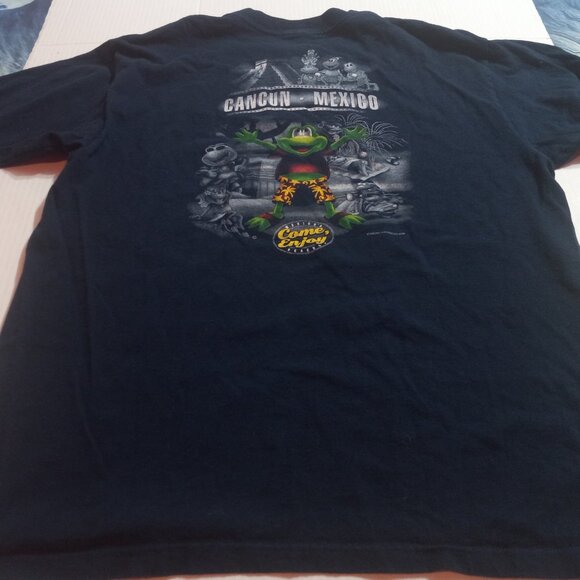 Senor Frogs Mens Large Dark Blue Graphic T-Shirt Come Enjoy  Cancun Mexico - Picture 5 of 7